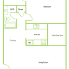 Floor plan: 1 x 1 L