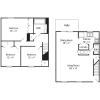 Floor plan: Three Bedroom Townhome