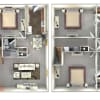 Floor plan: Three Bedroom | Two Bath