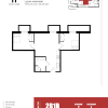 Floor plan: 2 Bed 1 Bath - 500 sqft