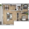 Floor plan: 2 Bedroom / 1 Bathroom - 856