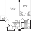 Floor plan: One Bedroom 747