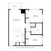 Floor plan: 2 Bedroom / 1 Bath
