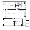 Floor plan: 2BD, 2BTH B6.1