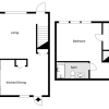 Floor plan: 1 Bed, 1 Bath Townhome