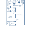 Floor plan: 1BR 1BA 780 sqft