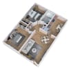Floor plan: 2 Bedroom 1 Bath