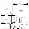 Floor plan: One Bedroom/One Bath - HC
