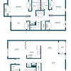 Floor plan: Three Bedroom Townhome