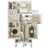 Floor plan: 2 Bed/2 Bath Downstairs