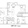 Floor plan: 2 Bedroom (2A - 1)