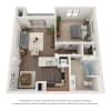 Floor plan: One Bedroom B - Phase 1