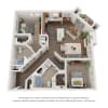 Floor plan: Two Bedroom Two Bath B - Phase 1