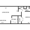 Floor plan: 1 x 1 Large