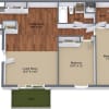 Floor plan: Two Bedroom P/B & W/D