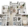 Floor plan: Two Bedroom B2E