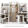 Floor plan: Two-Bedroom 2B.1