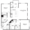 Floor plan: Two Bedroom Two Bath (1257 SF)