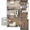 Floor plan: 2 Bedroom 2 Bath