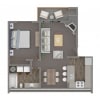Floor plan: 1 Bed + 1 Bath