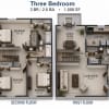 Floor plan: Three Bedroom Townhome