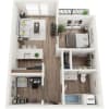 Floor plan: 1 x 1 Den