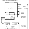 Floor plan: 1BR 1BA (800sf)
