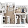 Floor plan: Quartz Renovated 1BR/1BA