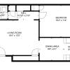 Floor plan: 1 Bedroom 1 Bathroom