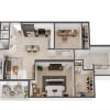Floor plan: 1 Bed/ 1 Bath Den-A6