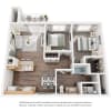 Floor plan: 2 Bed 1 Bath Crestview