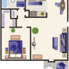 Floor plan: 1 Bedroom A