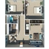 Floor plan: 2 Bedroom 1 Bath