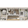 Floor plan: Belle Creek A1 1 BDRM 1 BATH