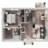 Floor plan: 1 bed/1 bath   Corsica
