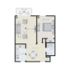 Floor plan: 1 Bed - 1 Bath