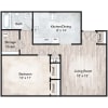 Floor plan: Concord 1 Bedroom