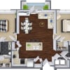 Floor plan: Two Bedrooms/Two Baths