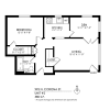 Floor plan: 1 Bedroom, 1 Bath