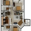 Floor plan: Three Bed Two Bath