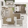 Floor plan: 1BD, 1BTH A2.1