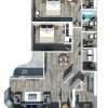 Floor plan: 2 Bedroom 1.5 Bath Garden