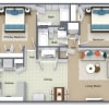Floor plan: Crossing 2x2 Partially Renovated