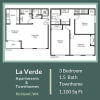 Floor plan: Three Bed 1.5 Bath