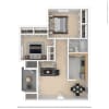 Floor plan: Two Bed One Bath