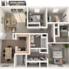 Floor plan: 4 Bed 2 Bath