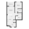 Floor plan: One Bedroom B04C