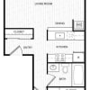 Floor plan: 1 Bedroom 1 Bath