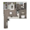 Floor plan: 1BD, 1BTH G