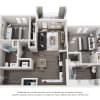 Floor plan: 2 Bedroom 2 Bath - G